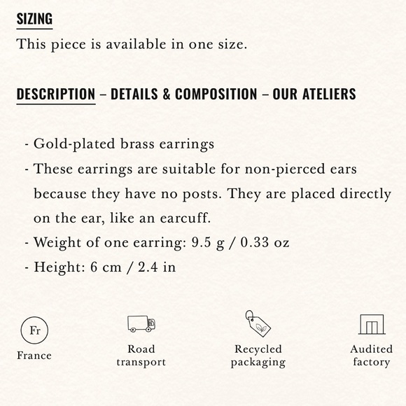 Sezane Gold Earrings - Picture 4 of 4